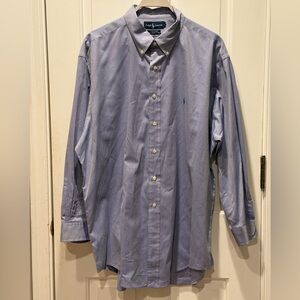 Ralph Lauren Men’s Yarmouth 100% Cotton Chevron Pattern Button Down Size 17 1/2